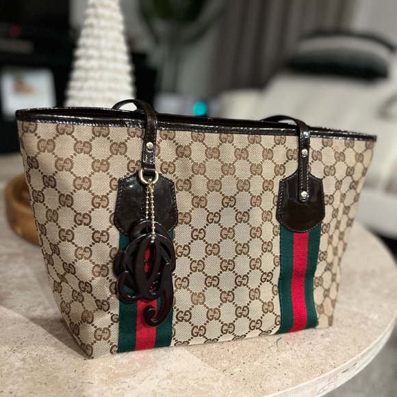 Gucci Sherry line Beige and Brown Tote Bag - Picture 3 of 12